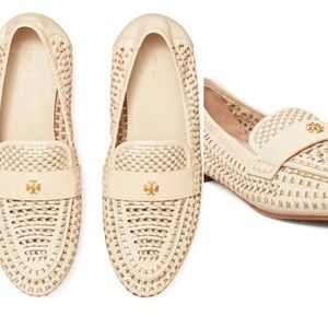 Tory Burch - Woven Ballet Loafers (Color: Brie/ Spark Gold)